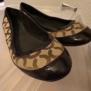 *COACH*Signature Ballet Flats classic brown monogram